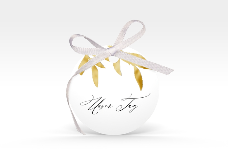 Geschenkanhänger Hochzeit Demure Geschenkanhänger, rund weiss gold