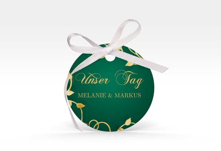 Geschenkanhänger Hochzeit Eternity Geschenkanhänger, rund gruen gold