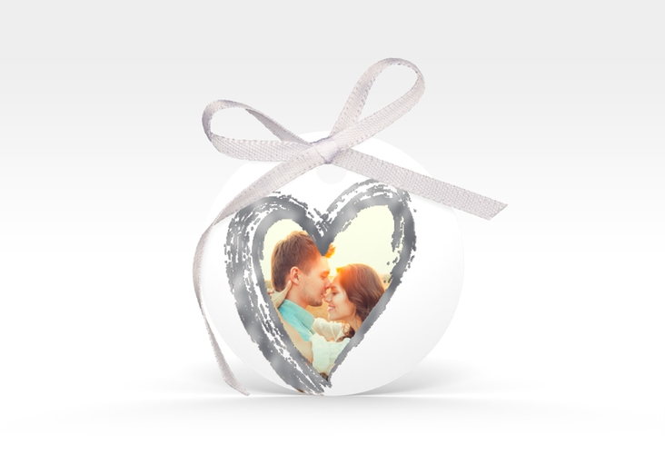 Geschenkanhänger Hochzeit Liebe Geschenkanhänger, rund braun silber