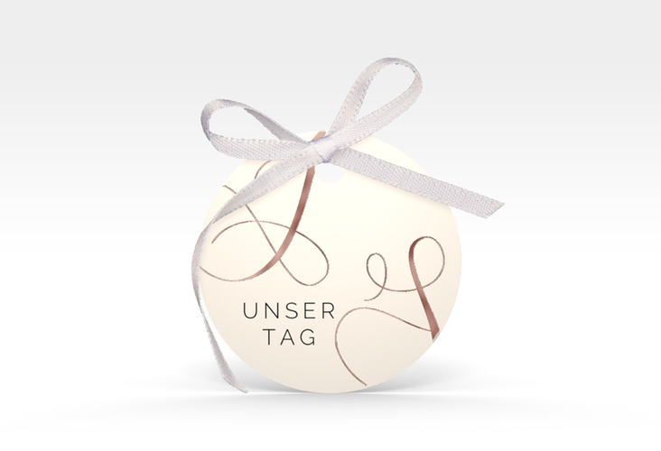 Geschenkanhänger Hochzeit Eheschließung Geschenkanhänger, rund beige rosegold