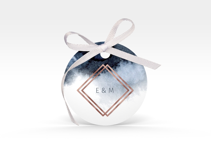Geschenkanhänger Hochzeit Aquarellic Geschenkanhänger, rund weiss rosegold