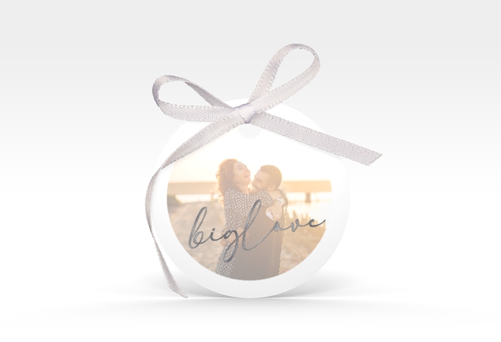 Geschenkanhänger Hochzeit Lucent Geschenkanhänger, rund weiss silber