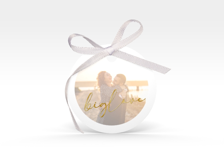 Geschenkanhänger Hochzeit Lucent Geschenkanhänger, rund weiss gold