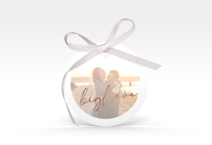 Geschenkanhänger Hochzeit Lucent Geschenkanhänger, rund weiss rosegold