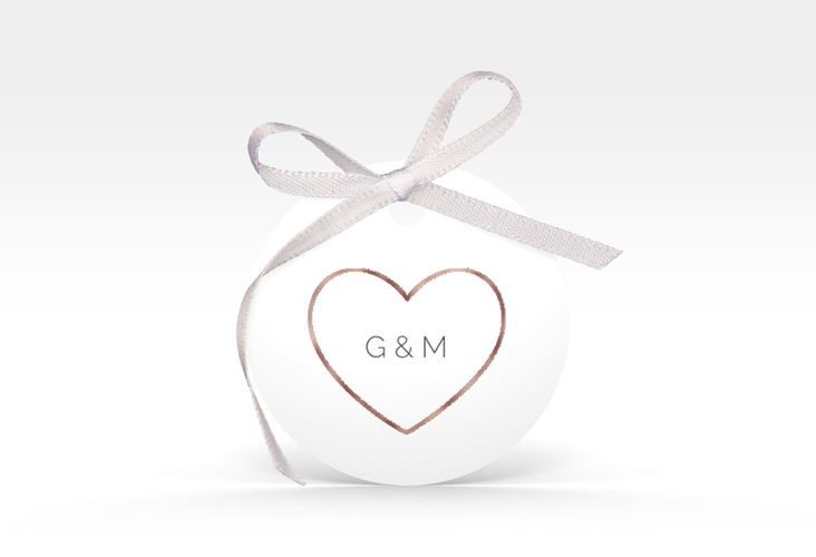 Geschenkanhänger Hochzeit Lebenstraum Geschenkanhänger, rund weiss rosegold