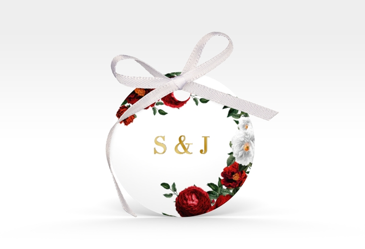 Geschenkanhänger Hochzeit Florista Geschenkanhänger, rund weiss gold