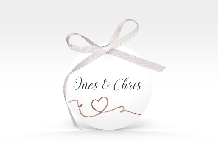 Geschenkanhänger Hochzeit Dolce Geschenkanhänger, rund weiss rosegold
