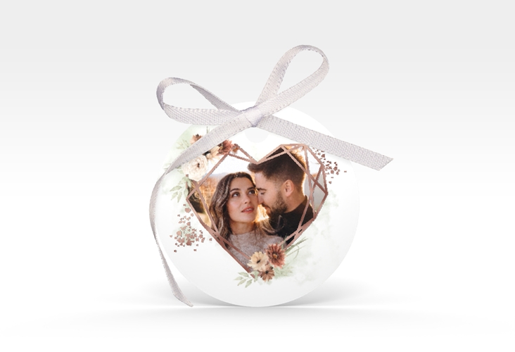 Geschenkanhänger Hochzeit Odeur Geschenkanhänger, rund gruen rosegold