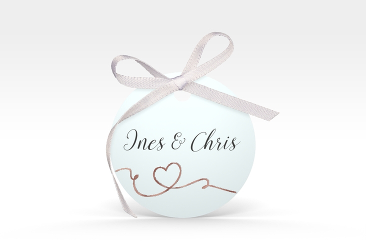 Geschenkanhänger Hochzeit Dolce Geschenkanhänger, rund tuerkis rosegold