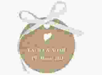 Geschenkanhänger Hochzeit Kalligrafie Geschenkanhänger, rund beige