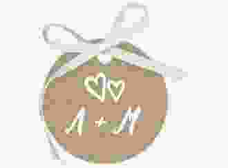 Geschenkanhänger Hochzeit Icons Geschenkanhänger, rund beige
