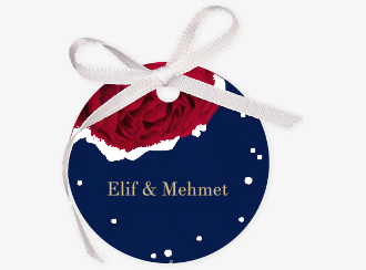 Klick: Details zu Geschenkanhänger Hochzeit "Cherie" anzeigen Geschenkanhänger Hochzeit Cherie Geschenkanhänger, rund gold