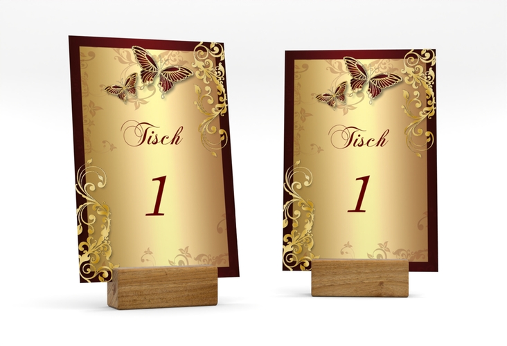 Tischnummer Hochzeit Toulouse Tischaufsteller gold