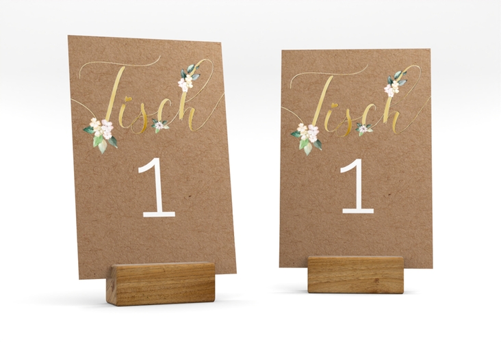 Tischnummer Hochzeit Inlove Tischaufsteller gold