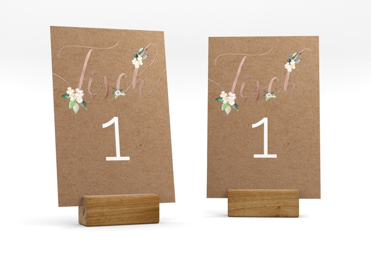 Tischnummer Hochzeit Inlove Tischaufsteller rosegold