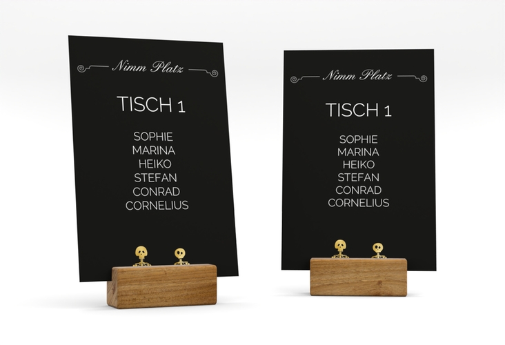 Tischaufsteller Hochzeit Bones Tischaufsteller gold