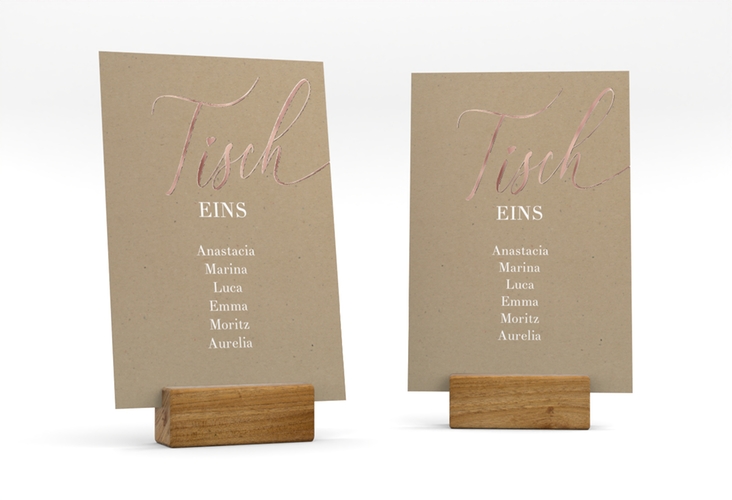 Tischaufsteller Hochzeit Kalligrafie Tischaufsteller rosegold