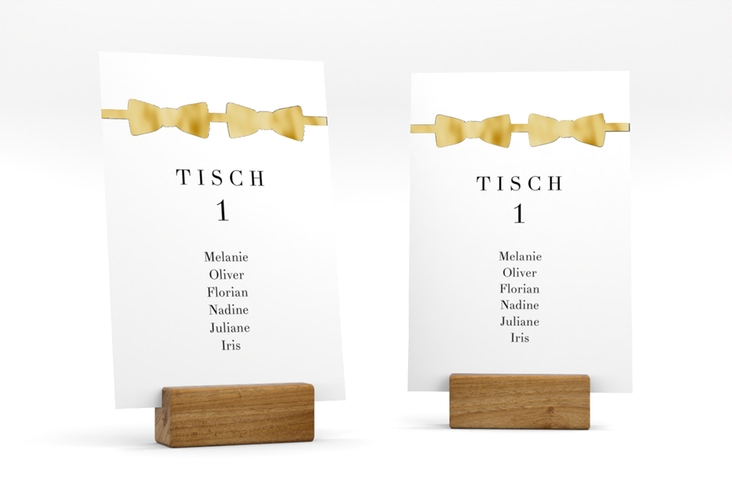 Tischaufsteller Hochzeit Suits Tischaufsteller gold