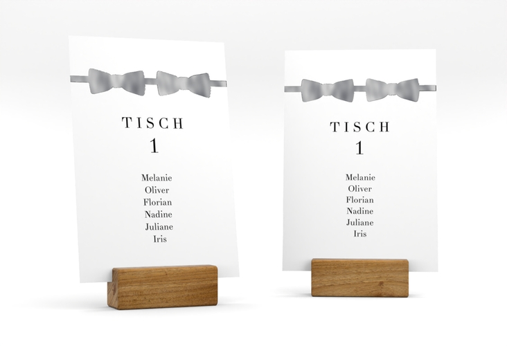 Tischaufsteller Hochzeit Suits Tischaufsteller silber