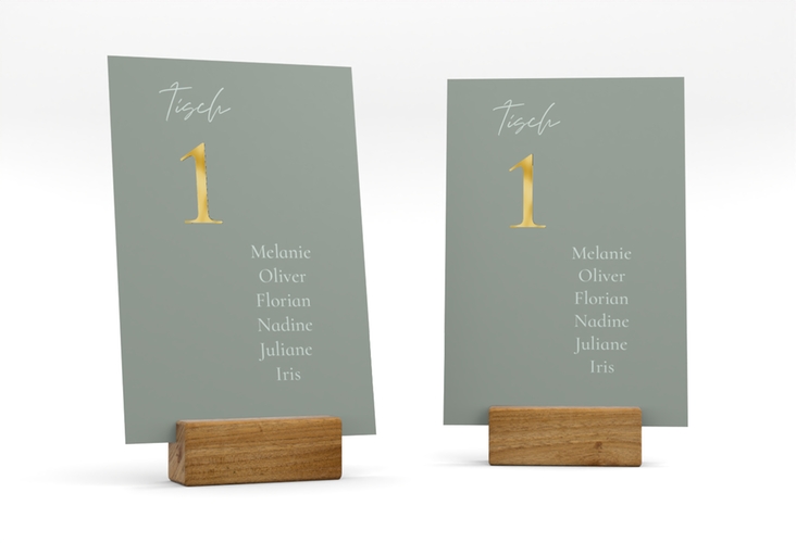Tischaufsteller Hochzeit Day Tischaufsteller gold mit Datum im minimalistischen Design