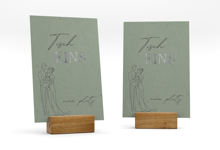 Tischnummer Hochzeit Vereint Tischaufsteller silber