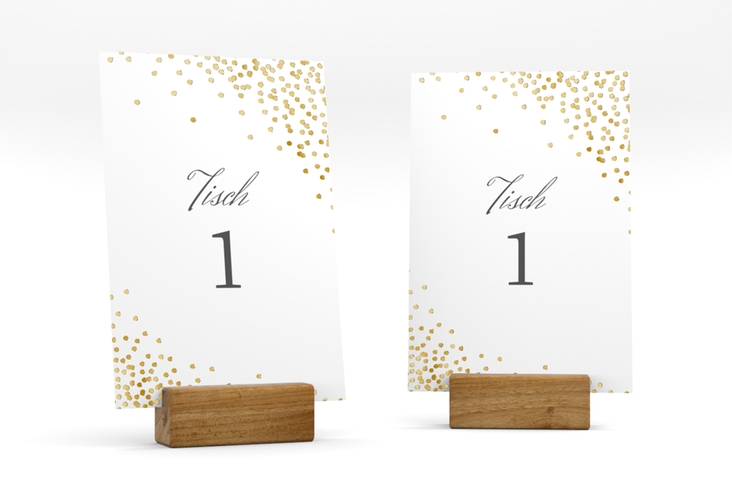 Tischnummer Hochzeit Glitter Tischaufsteller gold
