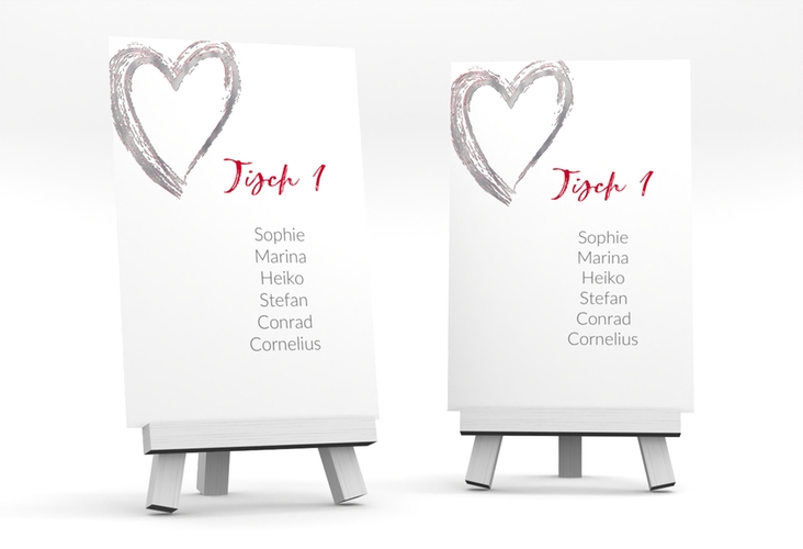Tischaufsteller Hochzeit Liebe Tischaufsteller silber