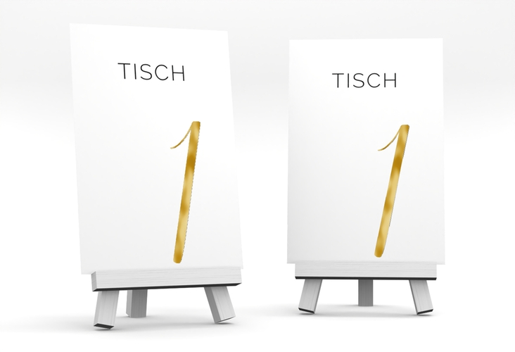 Tischnummer Hochzeit Eheschließung Tischaufsteller gold