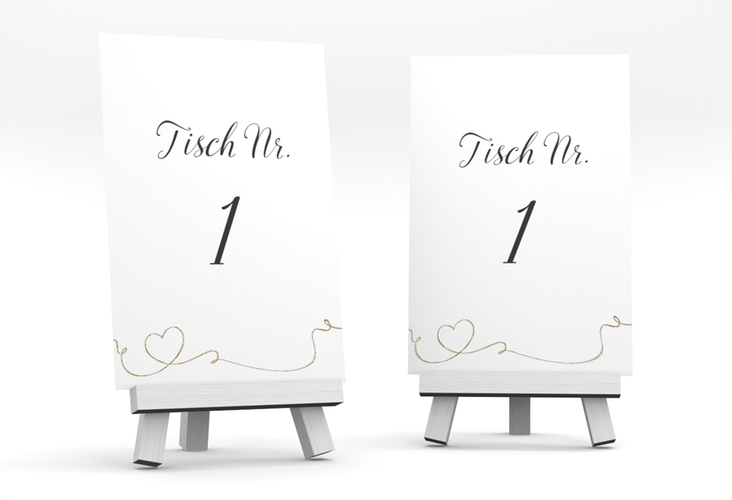 Tischnummer Hochzeit Dolce Tischaufsteller gold