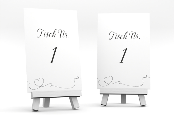 Tischnummer Hochzeit Dolce Tischaufsteller silber