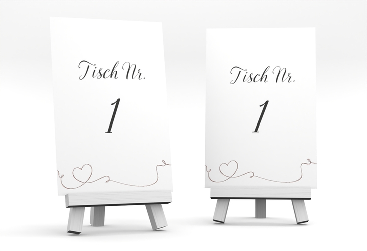 Tischnummer Hochzeit Dolce Tischaufsteller rosegold