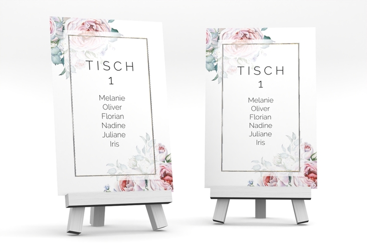 Tischaufsteller Hochzeit Embrace Tischaufsteller silber