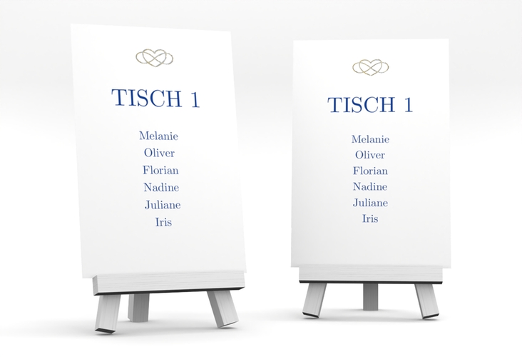 Tischaufsteller Hochzeit Infinity Tischaufsteller gold