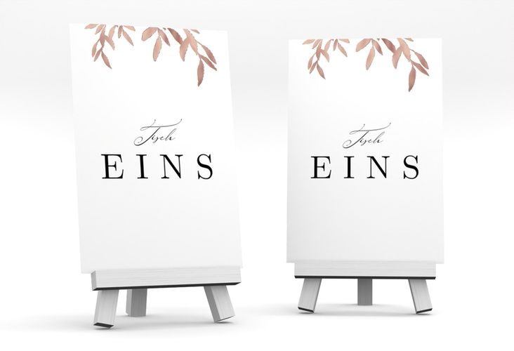 Tischnummer Hochzeit Demure Tischaufsteller rosegold