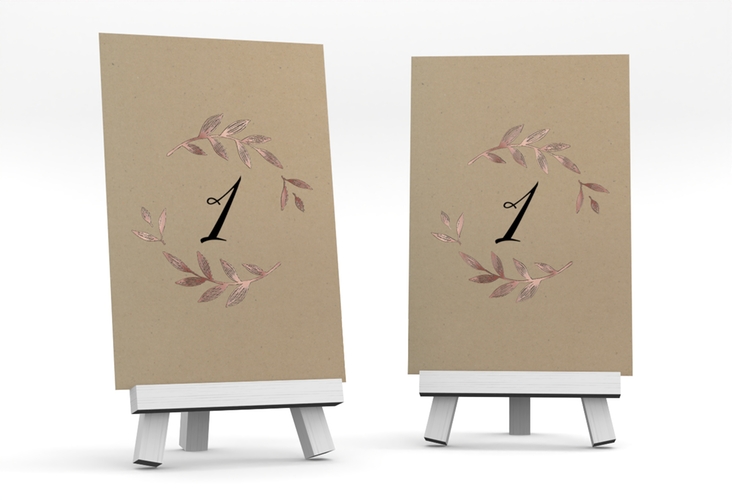 Tischnummer Hochzeit Naturelove Tischaufsteller rosegold