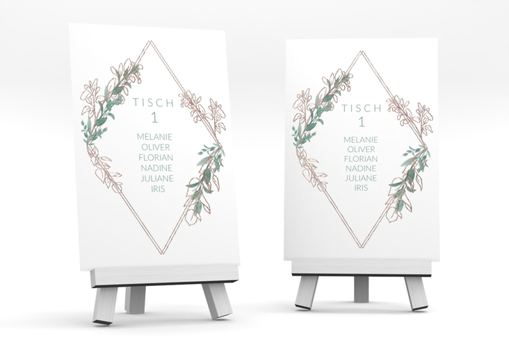Tischaufsteller Hochzeit Verde Tischaufsteller rosegold