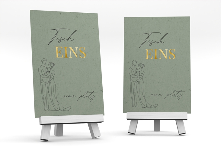 Tischnummer Hochzeit Vereint Tischaufsteller gold