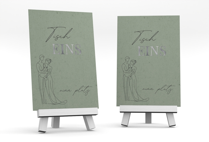 Tischnummer Hochzeit Vereint Tischaufsteller silber