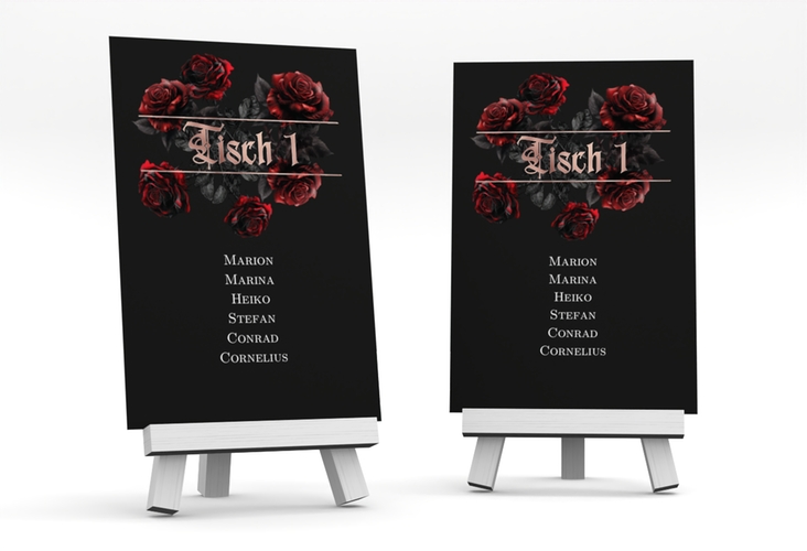 Tischaufsteller Hochzeit Gothic Rose Tischaufsteller rosegold