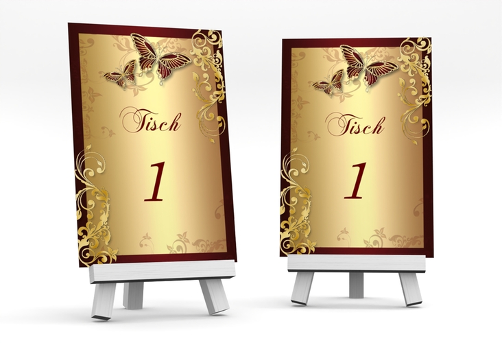 Tischnummer Hochzeit Toulouse Tischaufsteller gold