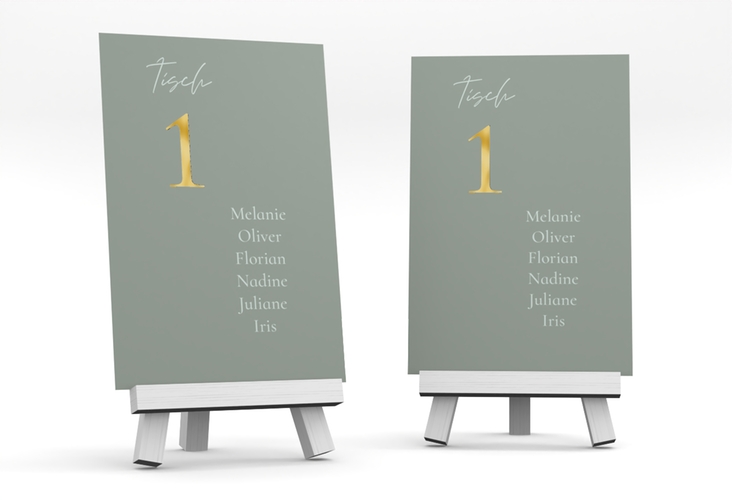 Tischaufsteller Hochzeit Day Tischaufsteller gold mit Datum im minimalistischen Design