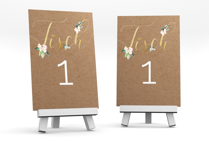 Tischnummer Hochzeit Inlove Tischaufsteller gold