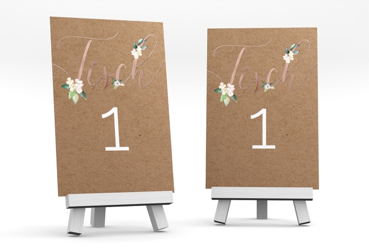 Tischnummer Hochzeit Inlove Tischaufsteller rosegold