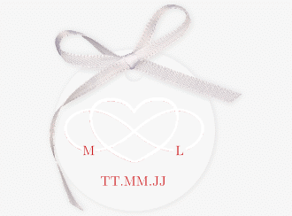Klick: Details zu Geschenkanhänger Hochzeit "Infinity" anzeigen Geschenkanhänger Hochzeit Infinity Geschenkanhänger, rund rot