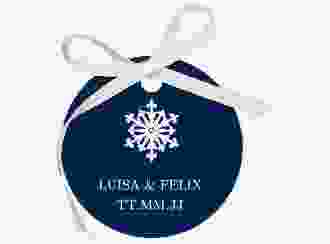Geschenkanhänger Hochzeit Crystal Geschenkanhänger, rund blau mit Eiskristall