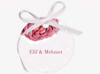 Klick: Details zu Geschenkanhänger Hochzeit "Cherie" anzeigen Geschenkanhänger Hochzeit Cherie Geschenkanhänger, rund rosa