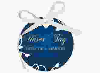 Geschenkanhänger Hochzeit Eternity Geschenkanhänger, rund blau