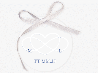Klick: Details zu Geschenkanhänger Hochzeit "Infinity" anzeigen Geschenkanhänger Hochzeit Infinity Geschenkanhänger, rund blau