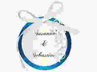 Geschenkanhänger Hochzeit Toulouse Geschenkanhänger, rund blau