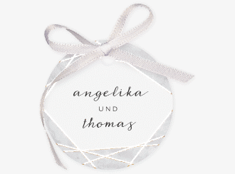 Klick: Details zu Geschenkanhänger Hochzeit "Asymmetry" anzeigen Geschenkanhänger Hochzeit "Asymmetry" Geschenkanhänger, rund grau